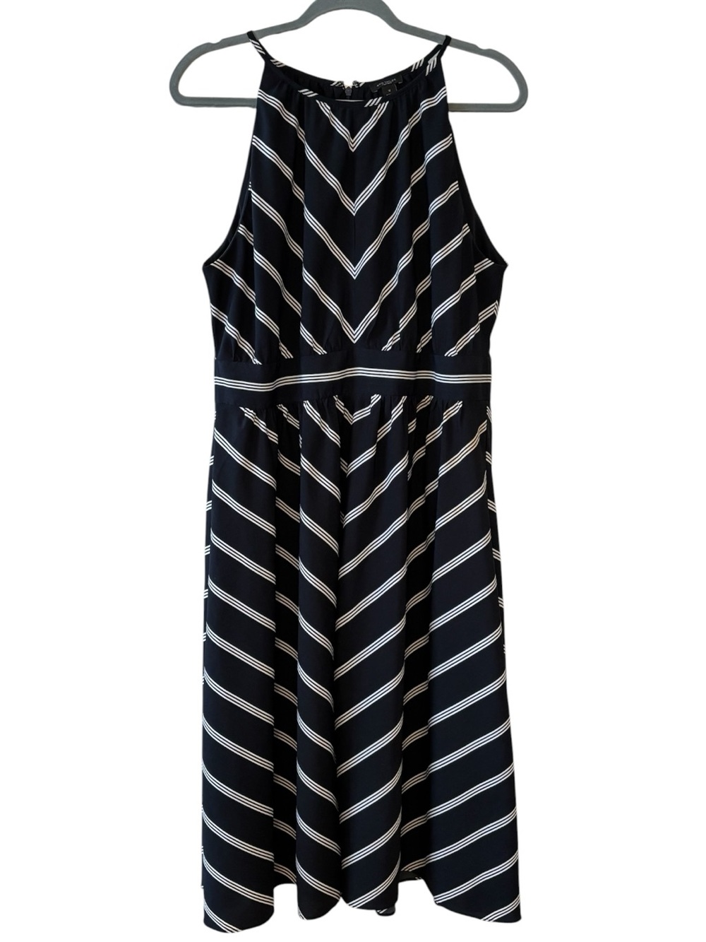 Ann Taylor Black & White Sleeveless Midi Length Dress Size 12